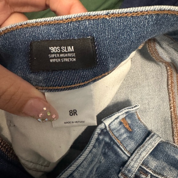 Express Denim - Express '90s Slim Super High-Rise Jeans - Blue